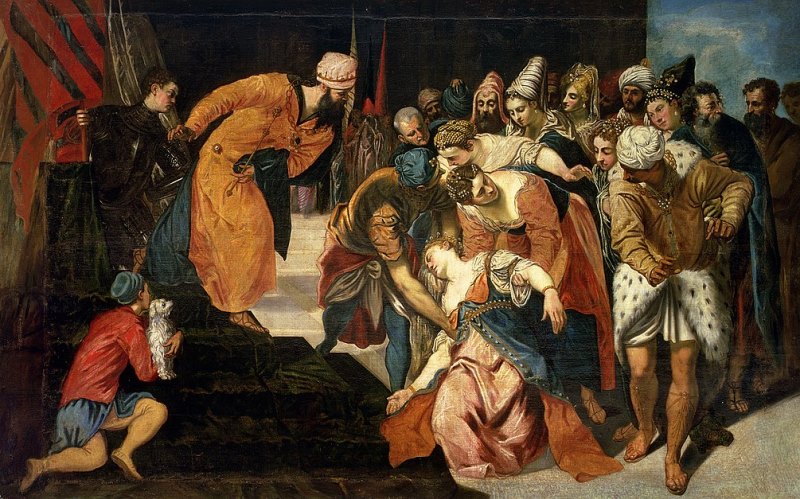 אסתר לפני אחשוורוש, יקופו טינטורטו, 1548. ויקימדיה