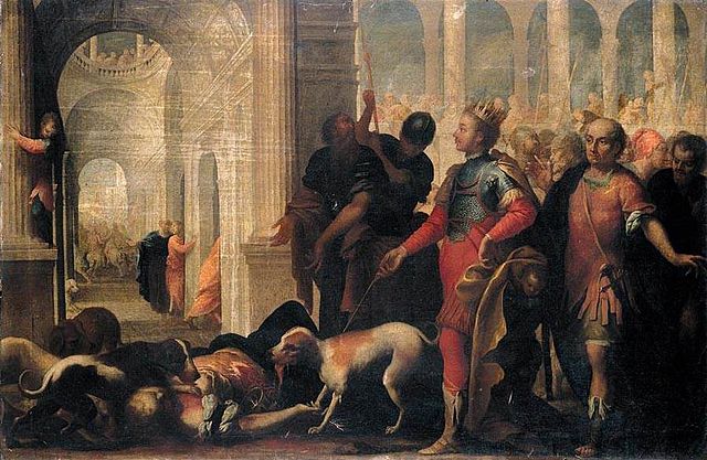איזבל באה על עונשה בידי יהוא, מאת אנדראה צ'לסטי (1637–1712)
